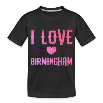 I Love Birmingham - Kinder Premium Bio T-Shirt - Schwarz - Vorne