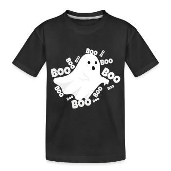 « BOO » Fantôme d’Halloween - T-shirt bio Premium Enfant - noir - Devant