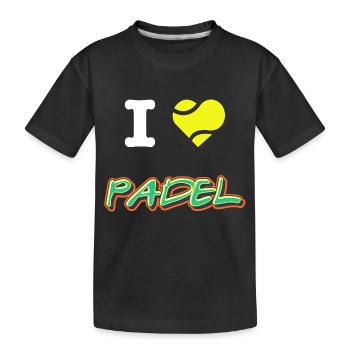 I LOVE PADEL - Cadeau amateur padel - T-shirt bio Premium Enfant - noir - Devant