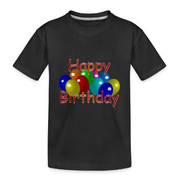 happy birthday - Kids' Premium Organic T-Shirt - black - Front