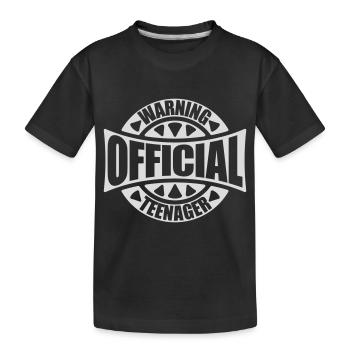 avertissement citation officielle d’adolescent - T-shirt bio Premium Enfant - noir - Devant