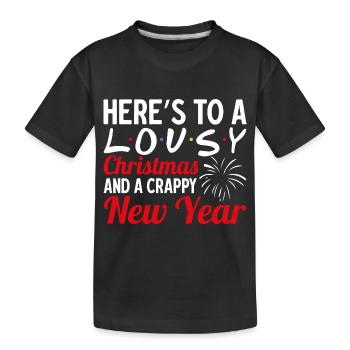 6 Voici un Noël moche et une nouvelle année merdique - T-shirt bio Premium Enfant - noir - Devant