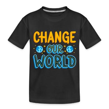Changer notre Monde idee cadeau original - T-shirt bio Premium Enfant - noir - Devant