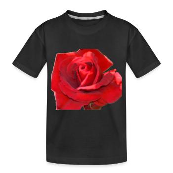rote rose - Kinder Premium Bio T-Shirt - Schwarz - Vorne