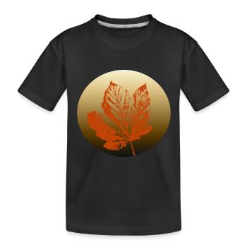 Herbstblatt gold - Kinder Premium Bio T-Shirt - Schwarz - Vorne