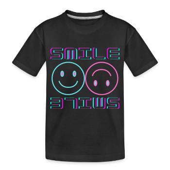 Smile color - Kinder Premium Bio T-Shirt - Schwarz - Vorne