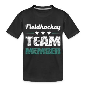 Field hockey team - Kids' Premium Organic T-Shirt - black - Front