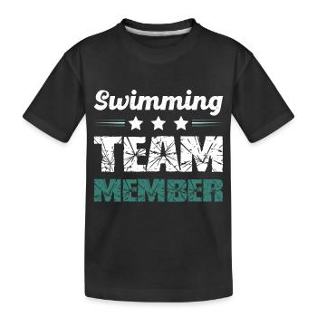 Équipe de natation - T-shirt bio Premium Enfant - noir - Devant