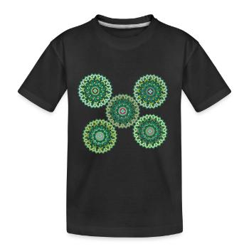 Mandala vert - T-shirt bio Premium Enfant - noir - Devant