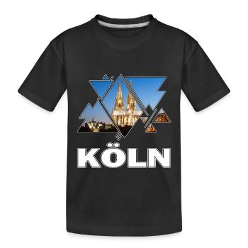 Cathédrale de Cologne Allemagne Ville Skyline Home Love - T-shirt bio Premium Enfant - noir - Devant
