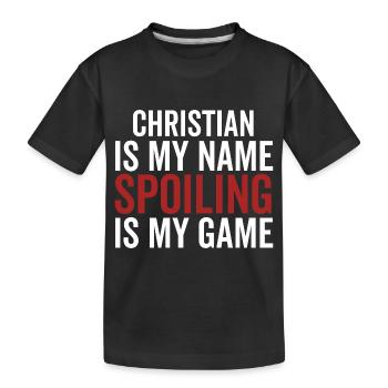 Christian ist mein Name Verderben ist mein Spiel - Kinder Premium Bio T-Shirt - Schwarz - Vorne