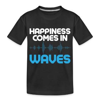 Le bonheur vient dans les ondes opérateur radio amateur - T-shirt bio Premium Enfant - noir - Devant