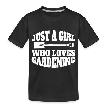 Gärtnerin Garten Mädchen Obstgarten Hobbygärtner - Kinder Premium Bio T-Shirt - Schwarz - Vorne