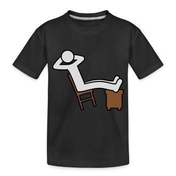 Man rests - Kids' Premium Organic T-Shirt - black - Front