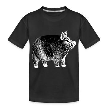 porc doux porc porc animaux animaux 7 - T-shirt bio Premium Enfant - noir - Devant