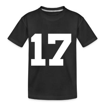 Number 17 - Kids' Premium Organic T-Shirt - black - Front