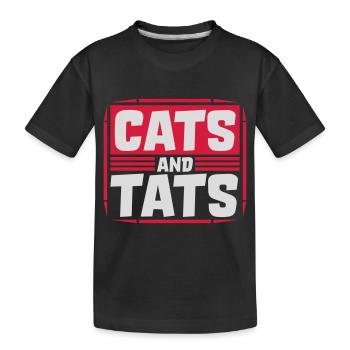 cats and tats Zitat - Kinder Premium Bio T-Shirt - Schwarz - Vorne