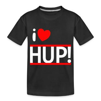 i LOVE HUP! - Kinder Premium Bio T-Shirt - Schwarz - Vorne