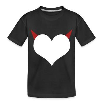 Herz Teufel Diable que j’aime - T-shirt bio Premium Enfant - noir - Devant