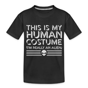 Citation extraterrestre de costume humain - T-shirt bio Premium Enfant - noir - Devant