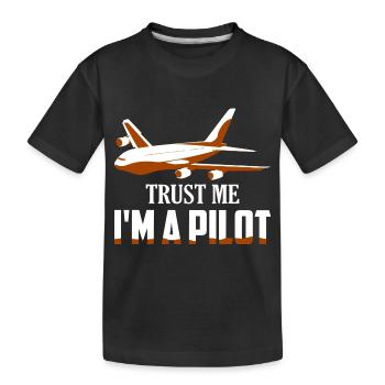 Croyez-moi, je suis un pilote de ligne aérienne Fly Aviation - T-shirt bio Premium Enfant - noir - Devant