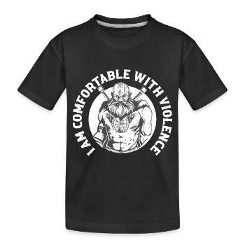 Je suis à l’aise avec la violence viking norrois - T-shirt bio Premium Enfant - noir - Devant