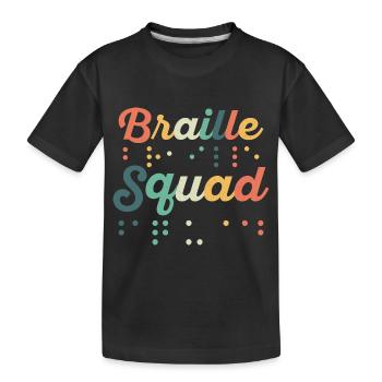 Braille Squad Braille Dots Impaired Blindness - Kinder Premium Bio T-Shirt - Schwarz - Vorne