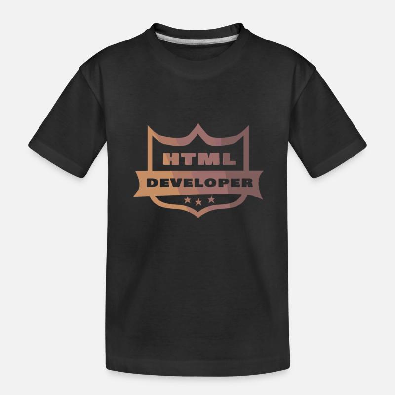 HTML-Entwickler - Kinder Premium Bio T-Shirt - Schwarz