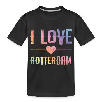 I Love Rotterdam - Kids' Premium Organic T-Shirt - black - Front