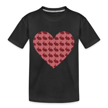 HEART OF RABBITS - Kids' Premium Organic T-Shirt - black - Front