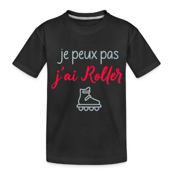 je peux pas j'ai Roller - T-shirt bio Premium Enfant - noir - Devant