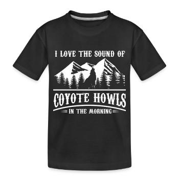 I love sound of coyote howls Design for a nature - Kinder Premium Bio T-Shirt - Schwarz - Vorne