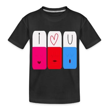 l love you alphabet block abc - Kids' Premium Organic T-Shirt - black - Front