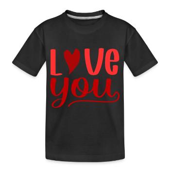 Love you - Kids' Premium Organic T-Shirt - black - Front