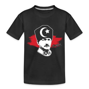 Portrait classique de Mustafa Kemal Atatürk pour un - T-shirt bio Premium Enfant - noir - Devant