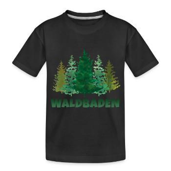 Waldbaden Achtsamkeitstrainer Natur Entspannung - Kinder Premium Bio T-Shirt - Schwarz - Vorne