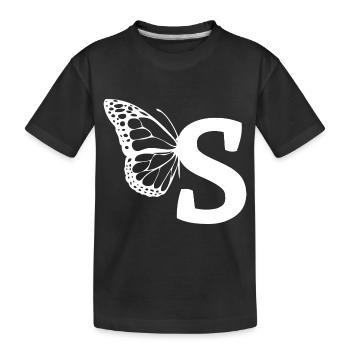 lettre s papillon - T-shirt bio Premium Enfant - noir - Devant