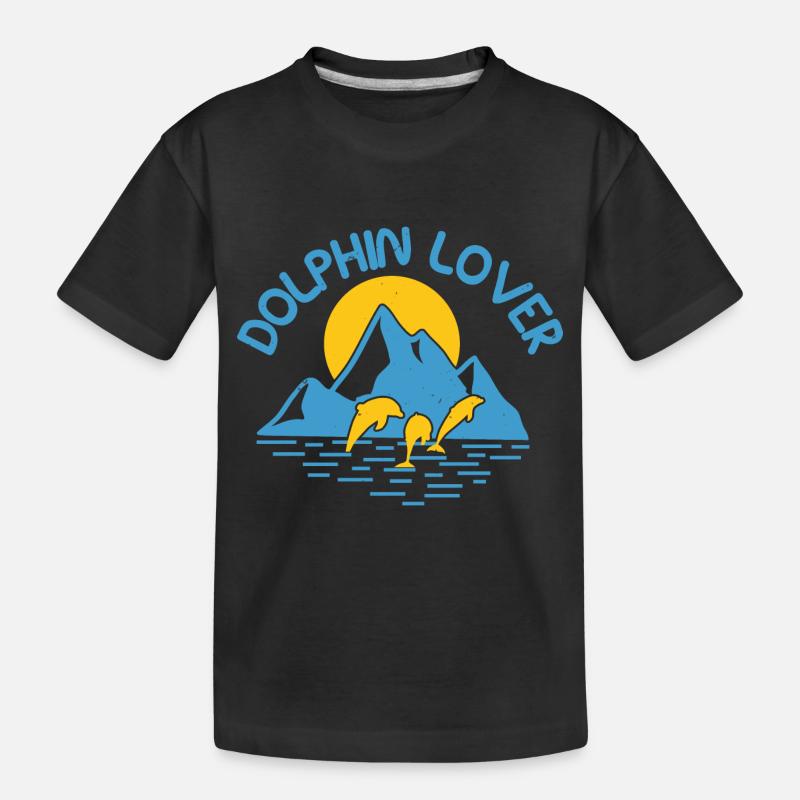 LIEBE DELFINE - Kinder Premium Bio T-Shirt - Schwarz