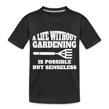 Hobbygärtner Gärtner Obstgarten Garten Geschenk - Kinder Premium Bio T-Shirt - Schwarz - Vorne