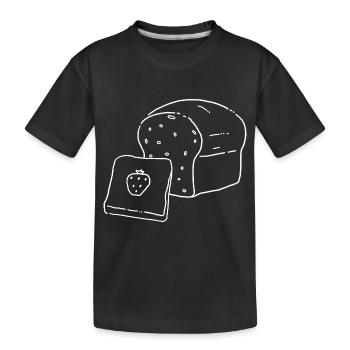 Weißbrot Marmelade SKizze - Kinder Premium Bio T-Shirt - Schwarz - Vorne