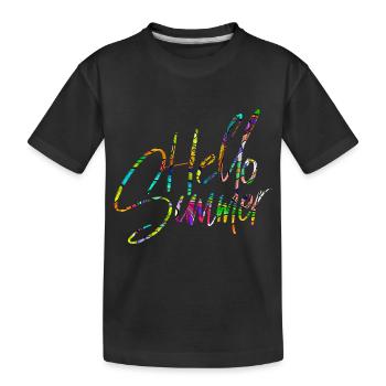 Hello Summer - Kids' Premium Organic T-Shirt - black - Front