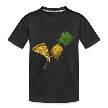 Pizza sans ananas - T-shirt bio Premium Enfant - noir - Devant