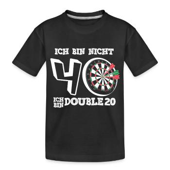 40. Geburtstag - Darts Doppel 20 - Kinder Premium Bio T-Shirt - Schwarz - Vorne