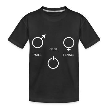 Männlich Weiblich Geek - Kinder Premium Bio T-Shirt - Schwarz - Vorne