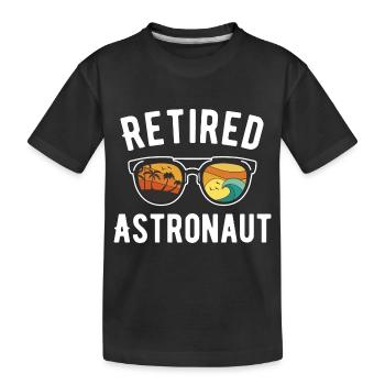 Retired astronaut Beach Bum - Kids' Premium Organic T-Shirt - black - Front