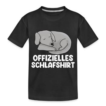 Offizielles Schlafshirt Schlafender Hund - Kinder Premium Bio T-Shirt - Schwarz - Vorne