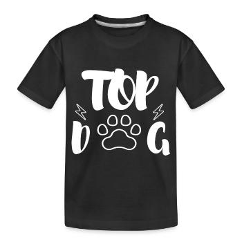 TOP DOG - Kids' Premium Organic T-Shirt - black - Front