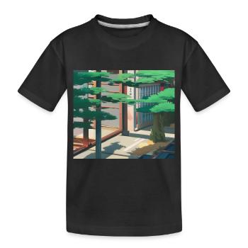 Paysage de Tokyo - T-shirt bio Premium Enfant - noir - Devant