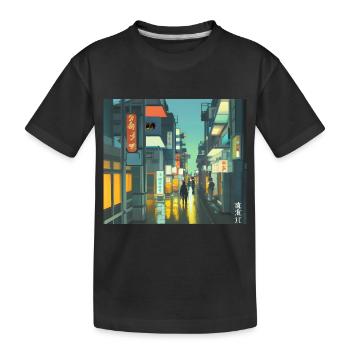 Tokio-Landschaft - Kinder Premium Bio T-Shirt - Schwarz - Vorne