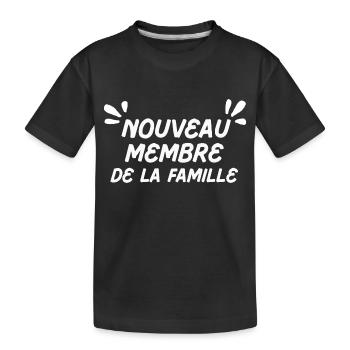 nouveau membre de la famille, bébé, animal de comp - T-shirt bio Premium Enfant - noir - Devant